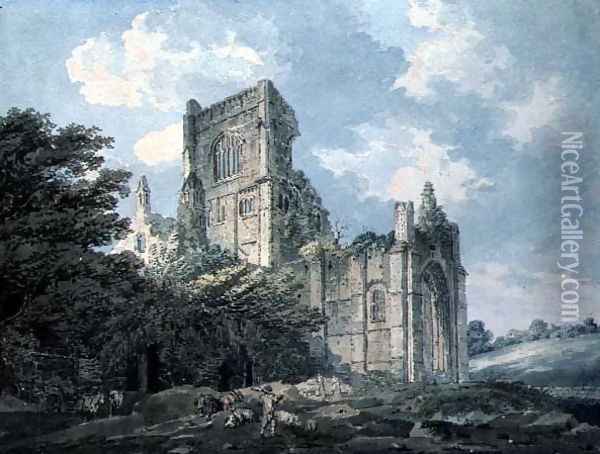 Kirkstall Abbey Yorkshire Oil Painting - Thomas Girtin