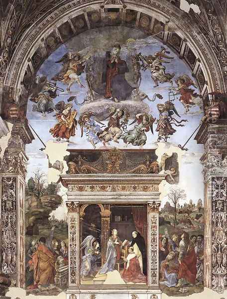 Assumption and Annunciation 1489-91 Oil Painting - Filippino Lippi