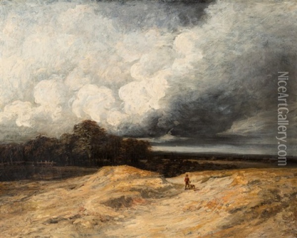 A Landscape With An Approaching Storm Oil Painting - Georges Michel