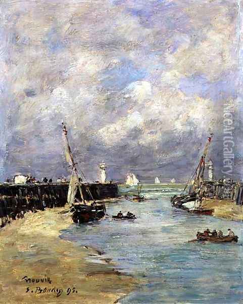 Low Tide at Trouville 1895 Oil Painting - Eugene Boudin