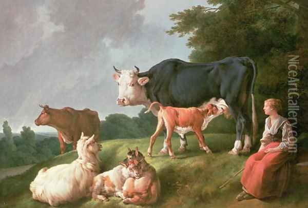 Pastoral Scene 2 Oil Painting - Jean-Baptiste Huet