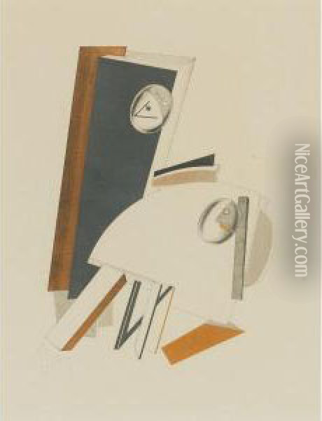 Angstliche Oil Painting - Eliezer Markowich Lissitzky