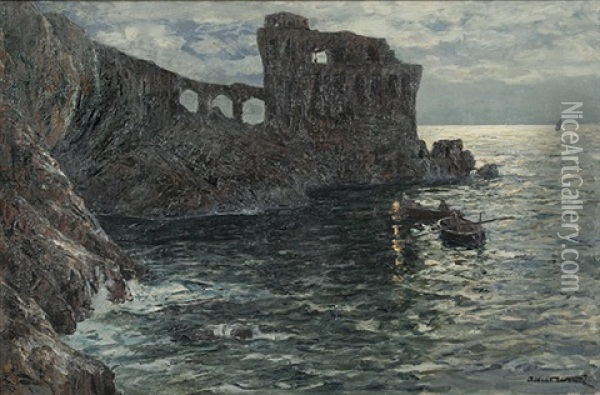 Ruinen An Der Kuste Von Capri Oil Painting - Albert Wenk