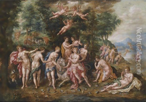 The Rape Of Europa Oil Painting - Hendrick De Clerck