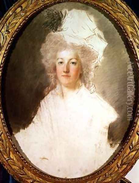 Unfinished portrait of Marie Antoinette 1774-92 Oil Painting - Alexandre Kucharski
