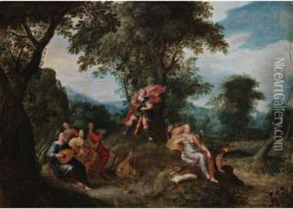 Apollo And The Muses Oil Painting - Frans II Francken