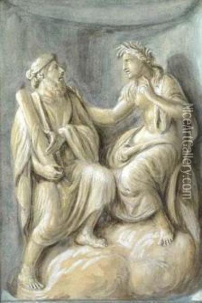A) Minerva Protegge La Pit- 
Tura Dall'invidia E Dall'igno- 
Ranza Oil Painting - Gerard de Lairesse