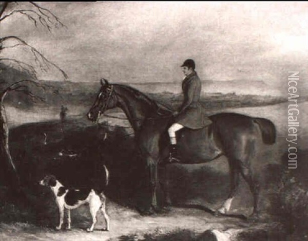 A Huntsman On A Chestnut Hunter With Hounds Oil Painting - John Ferneley Jr.