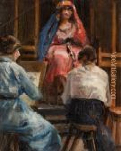 Sketches Of Interiors Of The Artist's Studio Oil Painting - John Lavery