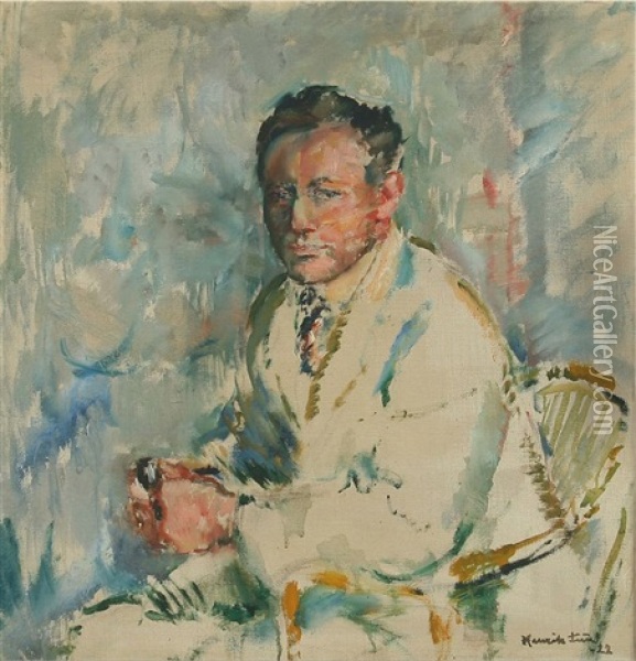 Portrait Of A. Michelsen Oil Painting - Henrik Louis Lund