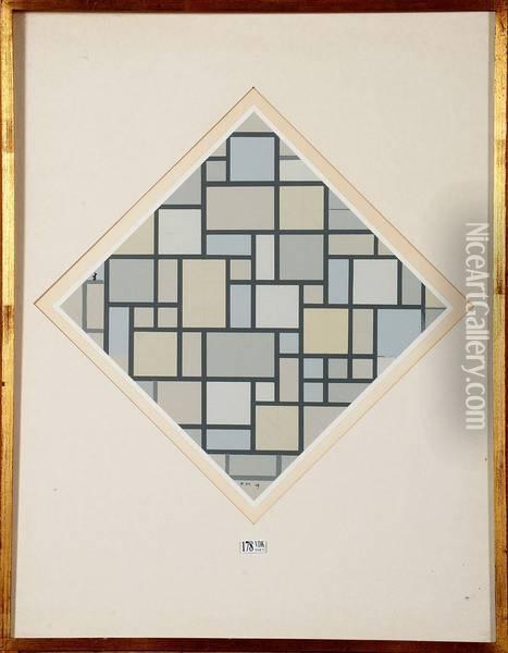 Abstraction Geometrique Oil Painting - Piet Mondrian