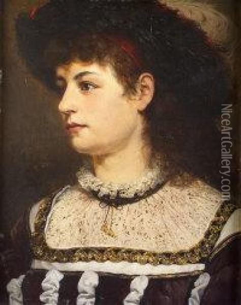 Portrait Of A Lady Oil Painting - Friederich Bodenmuller