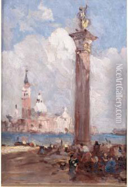 Vue De Venise, La Place Saint-marc Oil Painting - Amedee Rosier