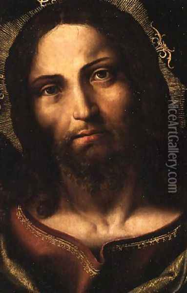 Cristo Salvator Mundi Oil Painting - Fernando Yanez De la Almedina