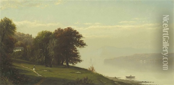 Landscape On The Hudson Oil Painting - Alfred Thompson Bricher