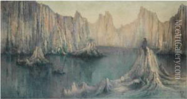 Reve De Voyage Oil Painting - William Degouve de Nuncques
