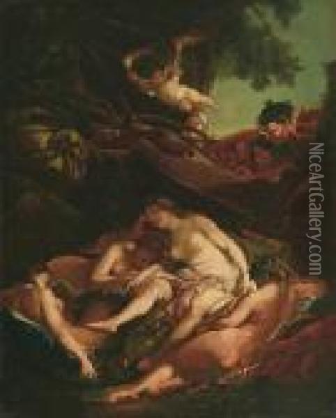 Ninfe Con Satiri Oil Painting - Michele Da Parma (see Rocca)