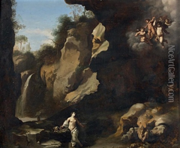 Marie Madeleine Dans Une Grotte Oil Painting - Johan van Haensbergen