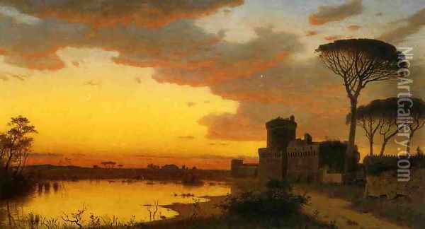 Castle at Ostia, Lazio, Italy Oil Painting - William Stanley Haseltine
