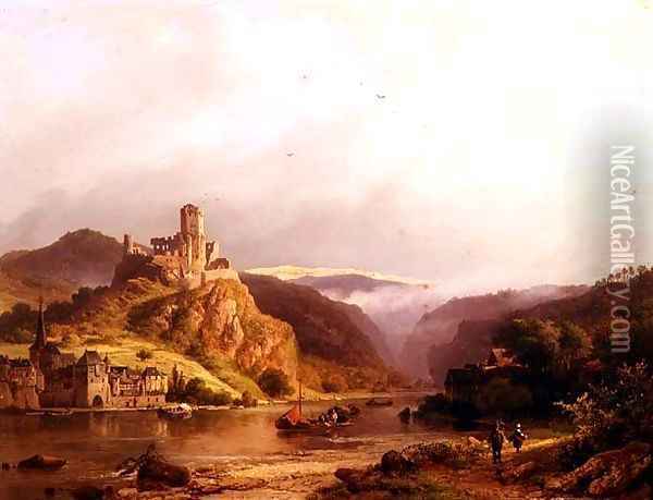 Beilstein on the Moselle Oil Painting - Barend Cornelis Koekkoek
