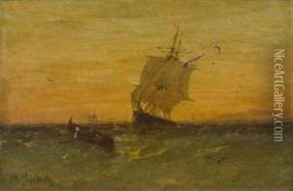Navire En Mer Oil Painting - Joseph Suchet