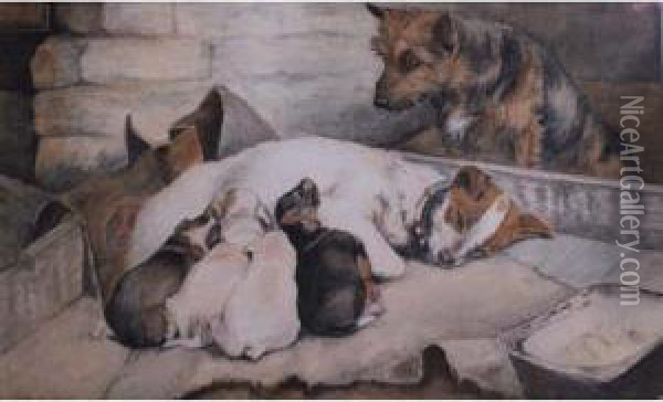 The Proud Father Oil Painting - Walter Brookes Spong