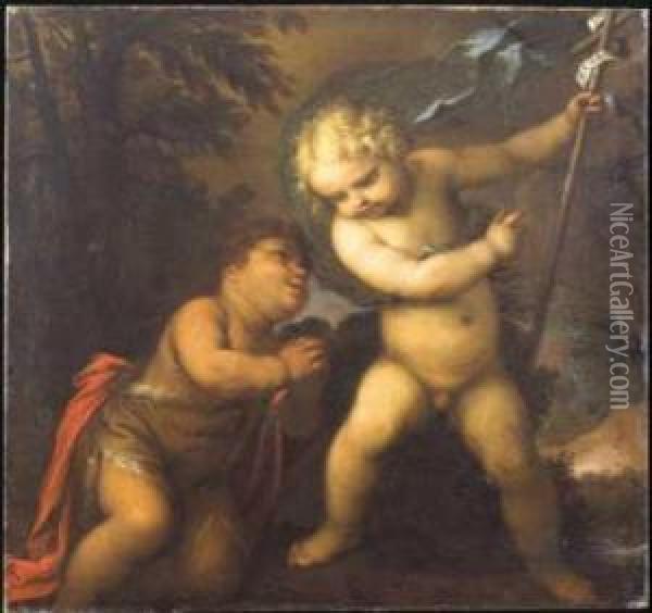 Gesu Bambino E San Giovannino Oil Painting - Stefano Danedi