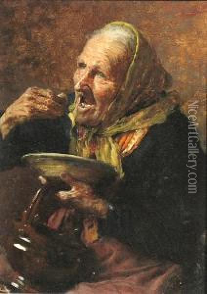 The Meal Oil Painting - Giovanni Muzzioli