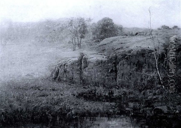 Near Foster's Dam, Swampscott, Massachusetts Oil Painting - Charles Edwin Lewis Green