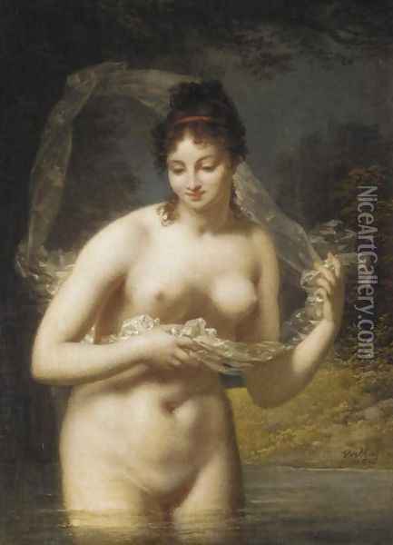 Nude in a Lake Oil Painting - Jacques-Antoine Vallin
