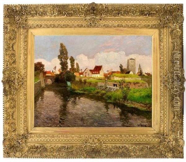 By The Outskirts Ofbergues Oil Painting - Fritz Thaulow