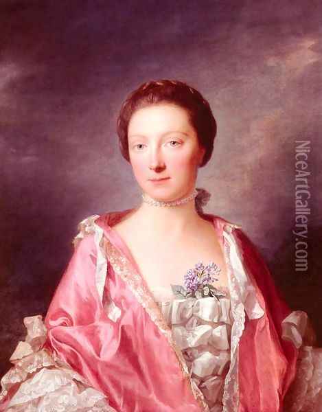 Portrait Of Elizabeth Gunning, Duchess Of Argyll Oil Painting - Allan Ramsay