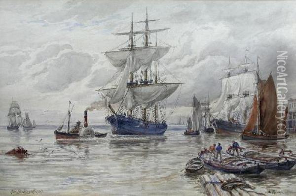 On The Thames Oil Painting - Alexander Ballingall