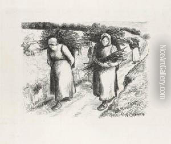 Porteuses De Fagots Oil Painting - Camille Pissarro