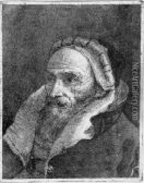 Alter Mann Mit Barett Oil Painting - Giovanni Domenico Tiepolo