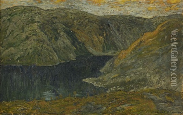 Hostkvall Vid Fjorden Oil Painting - Helmer Osslund