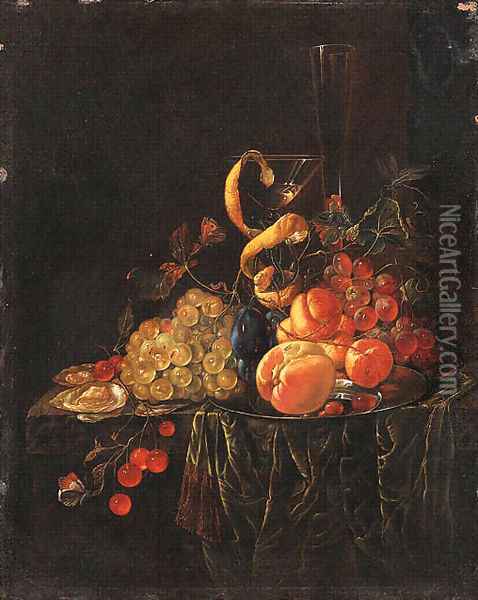 Peaches Oil Painting - Cornelis De Heem