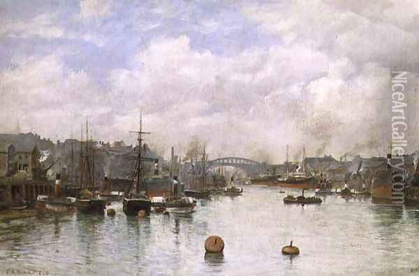 Sunderland Docks Oil Painting - F.A. Winkfield