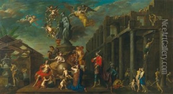 Allegory Of The Arts Oil Painting - Hendrik Govaerts