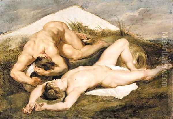 Study of two male nudes Oil Painting - Sir Peter Paul Rubens