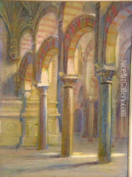 Interior Arches Oil Painting - William Partridge Burpee