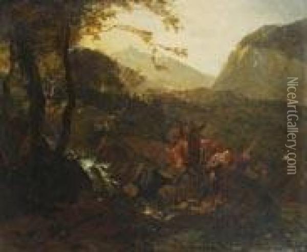 La Caduta Da Cavallo Oil Painting - Henri Gissey