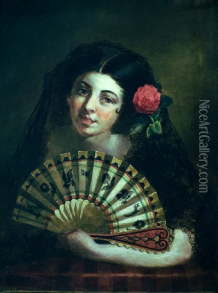 Retrato De Chica Espanola Oil Painting - John Phillip