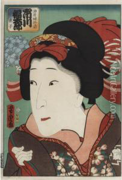 Lady Oil Painting - Utagawa Yoshitora