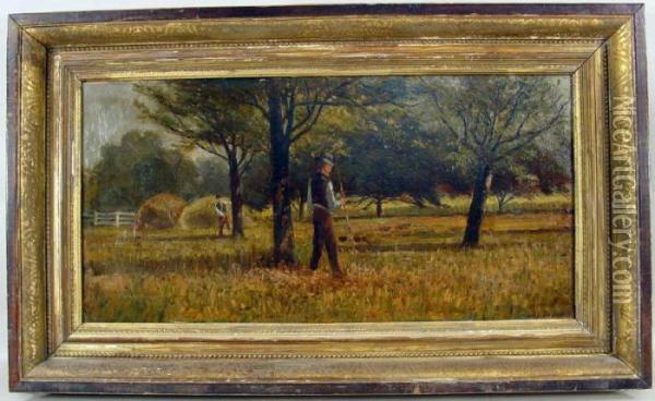 Baling Thehay Oil Painting - Granville Redmond