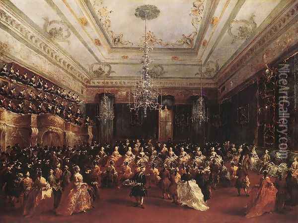 Ladies' Concert at the Philharmonic Hall (Concerto di dame al casino dei Filarmonici) Oil Painting - Francesco Guardi