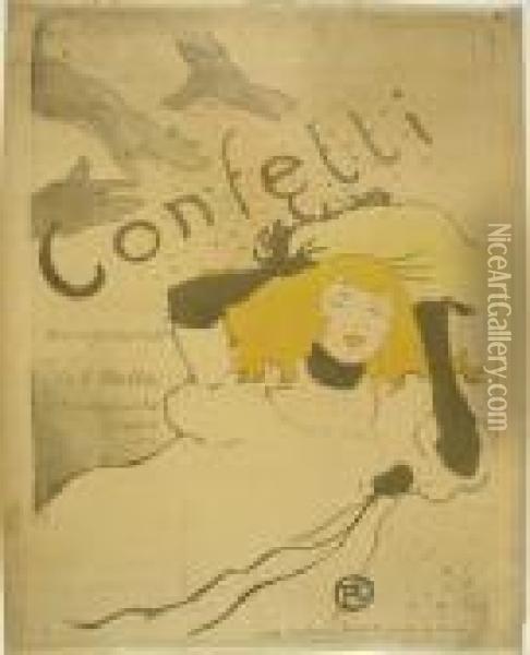 Confetti. Affiche Oil Painting - Henri De Toulouse-Lautrec