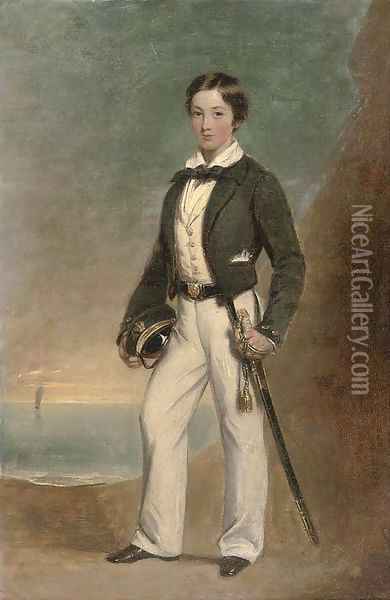 Portrait of Captain Henry Fairfax of the Royal Navy as a cadet Oil Painting - Henry Hainsselin
