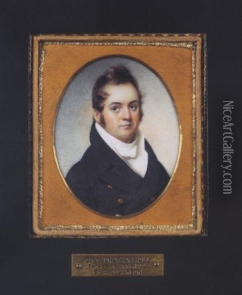 Portrait Of Capt. Jonathan Hall Oil Painting - Anson Dickinson