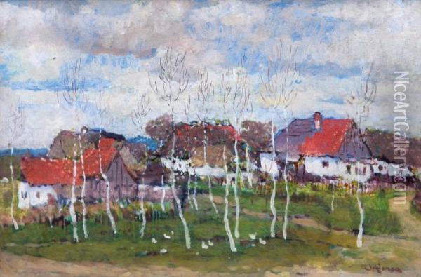 Cottages Oil Painting - Jan Honsa
